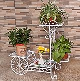 植物屋内花鍋ラック複数のレイヤーフラワーラック装飾的な金属スタンドバルコニーフロアポットシェルフFmultiカラーオプション ( 色 : 白 , サイズ さいず : 70*65CM )