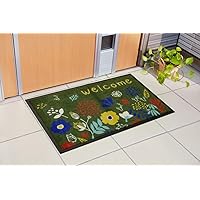 イケヒコ 玄関マット フォレスタ グリーン 約59×90cm 花柄 屋外用 マット #2041969
