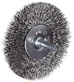 Weiler Vortec Pro Wide Face Wire Wheel Brush, Round Hole, Carbon Steel, Crimped Wire, 6" Diameter, 0