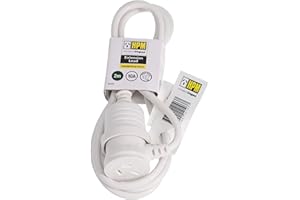HPM Household Duty Piggy Back Extension Lead White 2m