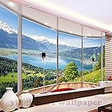 bzdhwwhフォト壁紙3dステレオヨーロッパスタイルVerandaフォレスト芝生風景写真壁壁画壁紙リビング部屋玄関Deco 6989548245057