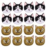 ワッペン アップリケ 猫 ハチワレ ねこ 三毛猫 ネコ 16枚 ハンドメイド アイロン