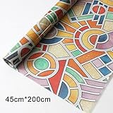 ガラスシート 窓ガラスフィルム 幾何学模様 キチン 目隠しシート 断熱フィルムト 紫外線カット ガラスシート45*200cm