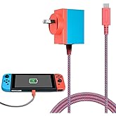 Switch AC Adapter for Nintendo Switch/Switch OLED/Lite,39W 15V/2.6A PD Fast Travel Wall Charger Supports TV Mode and Dock Sta