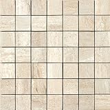 Samson 1037075 Travertiniマット2 x 2モザイク床と壁タイル、17 x 17インチ、ベージュ、1ピース