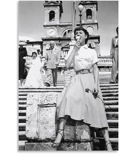 オードリー•ヘプバーン ローマの休日 キャンバスボード Amazon.co.jp