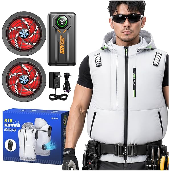 Amazon.co.jp: [Hon&Guan] 空調作業服 ファン付きベスト 4ファン 空調