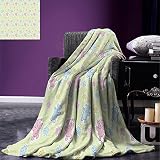 smallbeefly Nursery Throw BlanketベビーシャワーInspired with Mother Baby Elephant Love子供暖かいマイクロファイバーすべてシーズン