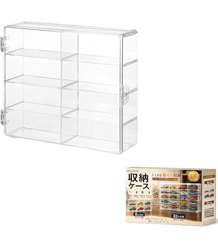 Amazon.co.jp: Feiangel トミカケース 12マス 透明 防塵 防水 ミニカー