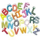 Wunes(TM)?A～Zのスペルの言葉木製の磁石の文字、動物プリントされたおかしい早期教育おもちゃ、赤ちゃん/おもちゃ