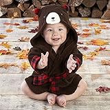 ベビーアスペン Baby Aspen 男の子用まるごとハッピークマさんタオル地フード付きバスローブ [並行輸入品]