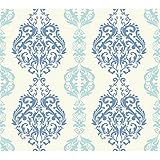 York Wallcoverings wb5440植物ファンタジーダマスクストライプ壁紙、 Wallpaper WB5440 1