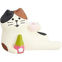 デコレ(Decole) 置物 三毛猫花見酒 5.2×2.4×H3.6cm コンコンブル concombre ZSA-17845