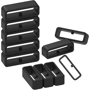 ECSEM ファスナーリング Garmin Forerunner 935バンド用 (10+1個パック) シリコーンコネクター セキュリティループ キーパーリング Garmin Forerunner 935交換用バンド