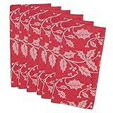 DII 100% Cotton, Oversized Basic Everyday 20x20" Napkin Set of 6, Holly Flourish