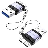 MOGOOD Micro B 3.0アダプタ USB オス マイクロBオスアダプタ マイクロB USB3.0 オスデータアダプタ 外付けハードSSDドライブ、デジタルカメラ、電話用USB Cオス-マイクロBデータ充電コンバータアダ(2パック)