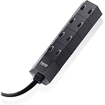 病院用電源タップ（4口） SANWA SUPPLY 医用接地プラグ付き電源タップ 3P 4個口 レッド 3m