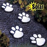 SOLAR LED DECORATIVE PAW PRINT GARDEN LIGHTING - SET OF 4 [並行輸入品]