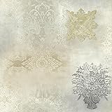 York Wallcoverings ve7002 Patina Vie Prishaパッチワーク壁紙、Browns