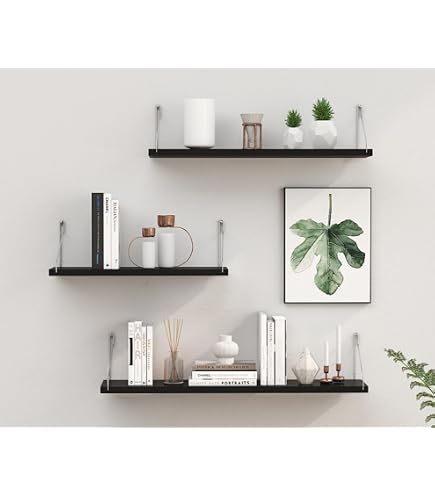 Amazon | IKEA イケア ウォールシェルフ ブラックブルー 110x26cm