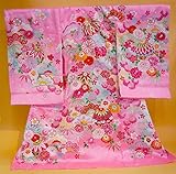 【正絹】 お宮参り着物　（初着・産着）　女児　M3-13 手毬に華 ピンク　新品仕立上り　★もれなく５大特典付！