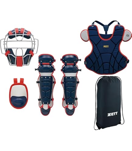 Amazon | 野球 ゼット 限定 キャッチャー防具 4点セット 軟式 一般