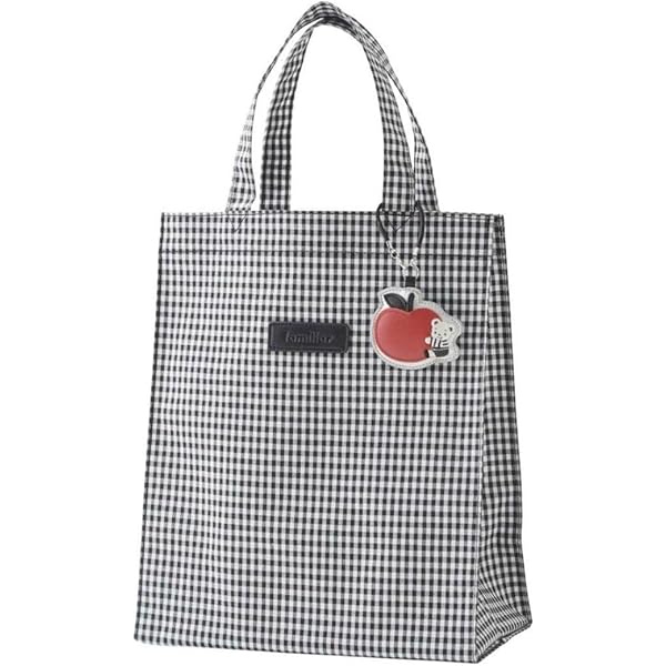 アップリケ　ヌビバッグ　グレー×ファミリアチェックブルー アップリケ ヌビバッグ グレー×ファミリアチェックブルー