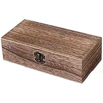 木製小物入れ ダークブラウン 約30cm x 20cm x 10cm 木箱 小物入れ 木製 箱 蓋付き 小物ケース 収納 ダークブラウン