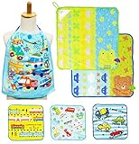 タオルセット 男の子用 入園準備 ループタオル2枚/プチタオル3枚/おりこうタオル WG807110/PG451000/WG454900