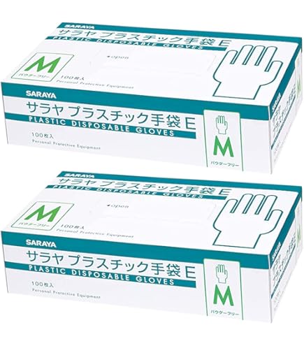 Amazon.co.jp: [サラヤ] プラスチック手袋E 粉無 Mサイズ 100枚 粉なし
