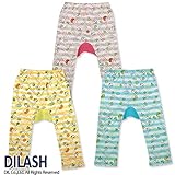 (ディラッシュ) DILASH春'16/ボーダー×地図柄モンキーパンツ 90 イエロー