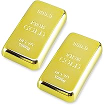 10枚インゴット【レプリカ】　インテリア雑貨　GOLD ゴールド　999.9 Amazon.co.jp: SALUDABLE 文鎮 金塊 インゴット レプリカ 金の