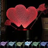 愛の矢印3Dデスクテーブルランプ7色の変更LEDナイトライトパーティー装飾ギフト