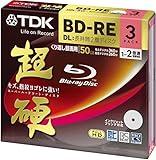 TDK 録画用ブルーレイディスク 超硬シリーズ BD-RE DL 50GB 1-2倍速 ホワイトワイドプリンタブル 3枚パック  BEV50HCPWA3A