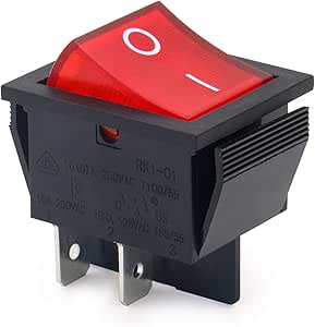 Kippschalter ON-OFF DPST 16A 250V - 5er Pack Mit Wasserdichter Abdeckung