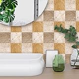 APSOONSELL キッチン壁紙 タイル 目地 補修 キッチン・浴室・トイレの模様替えに最適のDIY 壁紙デコレーション 20×20cm 正方形 APT5-52