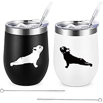 Best French Bulldog Dad Ever, Dog Parent Themed, Groovy Retro Wavy Text Merch Gift Mint 12oz Wine Tumbler