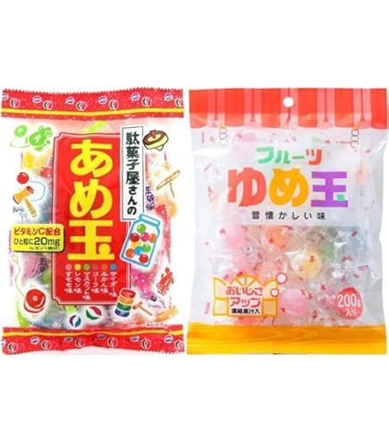 Amazon.co.jp: 駄菓子屋さんのあめ玉（3袋）おまけ付 懐かしの味 子供