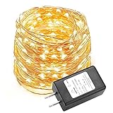 LE PSE取得 100 LED 10m ストリングライト イルミネーションライト 防水銅線ワイヤー フェアリーライト 電球色 クリスマス 結婚式 パーティー イベント 装飾