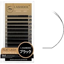 Amazon | lashidol マツエク斬新なLカール フラットラッシュ ブラック
