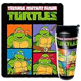 Nickelodeon Teenage Mutant Ninja Turtles "Retro Fighters" 16 oz Travel Mug & 50" x 60" Fleece Throw 