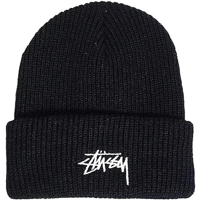 Amazon.co.jp: Stussy Skullcap Beanie Knit Hat, Black, Black