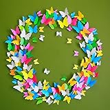Amaonm Removable Diy Solid Color 3d Butterfly Wall Decals Wall Stickers Murals Peel Sitck for Kids B