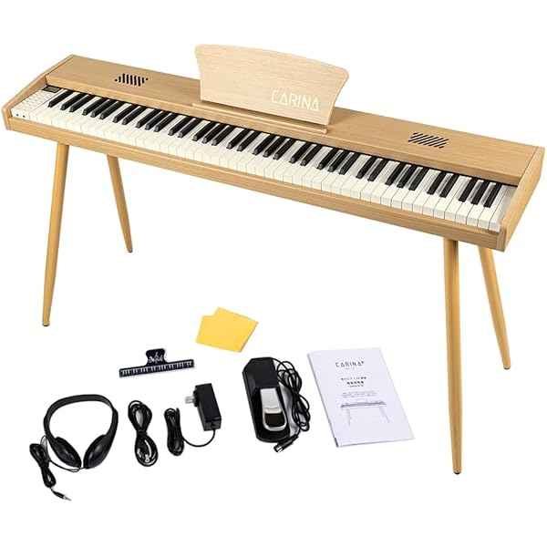 Amazon | Carina 電子ピアノ 88鍵盤 キーボード 木製 一体型スタンド 