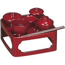 仏器膳　(仏具、仏壇)06 楽天市場】PC仏器膳 椀・箸付 黒塗内朱 6寸 日本製 お仏膳 仏膳