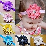 Domybest可愛いベビーヘアバンド　カチューシャ キッズ リボン 花　弾力性ある10色セット 新生児 赤ちゃん　髪飾り　ヘアアクセサリー 出産祝い 内祝い結婚式 お宮参り 誕生日 100日記念 こ