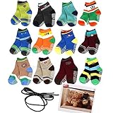 Yaobaby 6 Pairs 1-2 Years Baby Boy's Toddler Anti Skid Slip Slipper Stretch Knit Socks and Gift , Fo