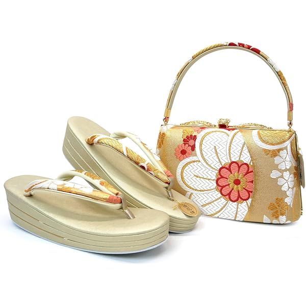 厚底草履、バックのセット Amazon.co.jp: [京都うさぎ堂] フリーサイズ 厚底 草履バッグセット