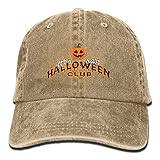 大人 デニム キャップハロウィーン クラブ 今季最新 スポーツ キャップ 男女兼用 紫外線対策 日よけ 小顔効果 プリント付き 無地 ベージュ