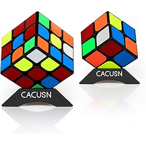 CACUSN 立体パズル 2個セット(2×2、3×3) 令和進化版進化型 回転スムーズ 競技用キューブ 世界基準配色 スタンド付き